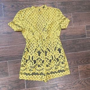 High Neck Lace Romper
